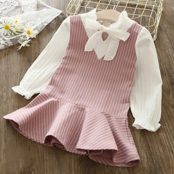 ContiKids Other - Toddler Girls Bell Sleeve Pleated Skirt Pink Dress